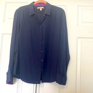 Banana Republic Navy blue silk blouse size L